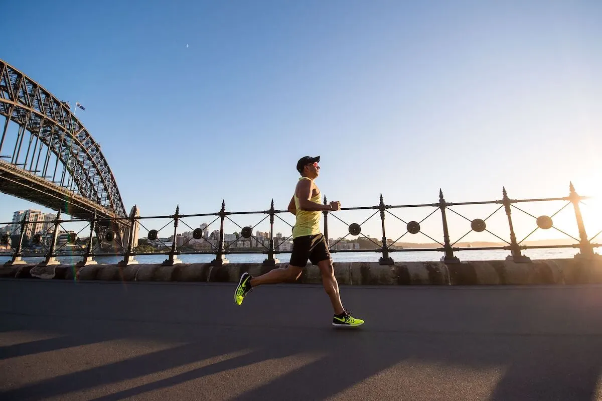 Man running outdoors in the morning