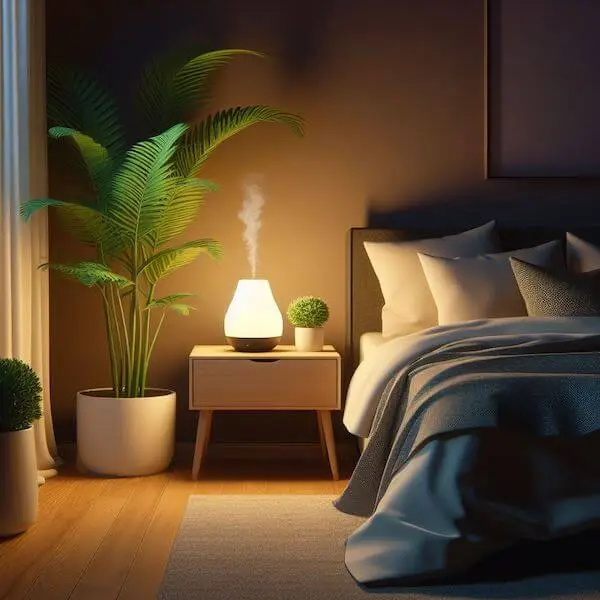 A cozy bedroom environment optimized to promote restful sleep