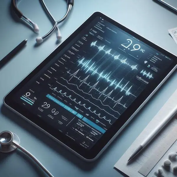 A tablet displaying a patient’s medical record