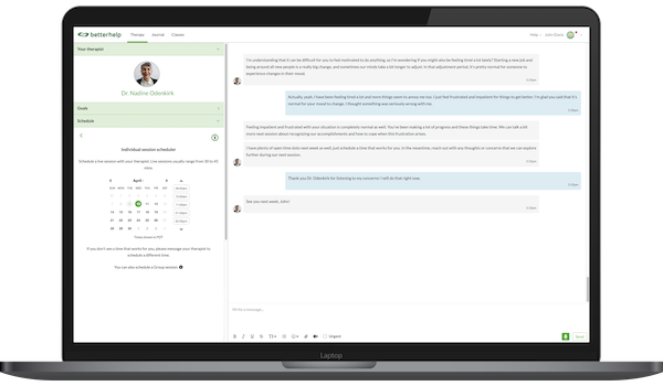 To initiate a live therapy session on BetterHelp, you'll need to schedule a time with your therapist